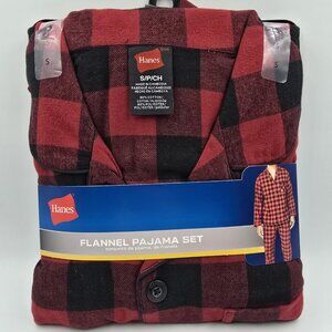 Hanes Mens Red & Black Plaid Flannel Pajama Set Size Small New with Tags